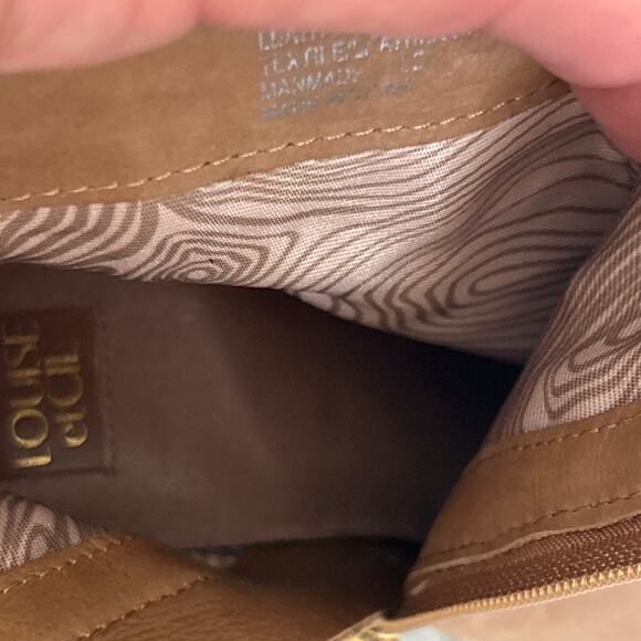 Louise et Cie Women’s 5 Uzma Tan Leather Ankle Booties Block Heel Designer New - Picture 7 of 8